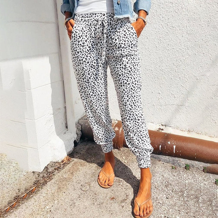 Leocelina - Pantalons tendance à motif léopard pour un look stylé