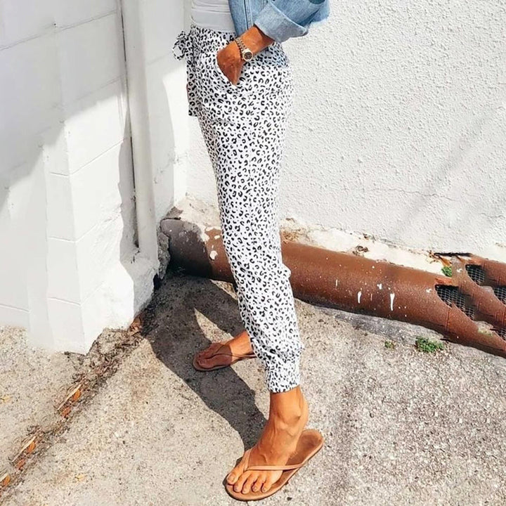 Leocelina - Pantalons tendance à motif léopard pour un look stylé