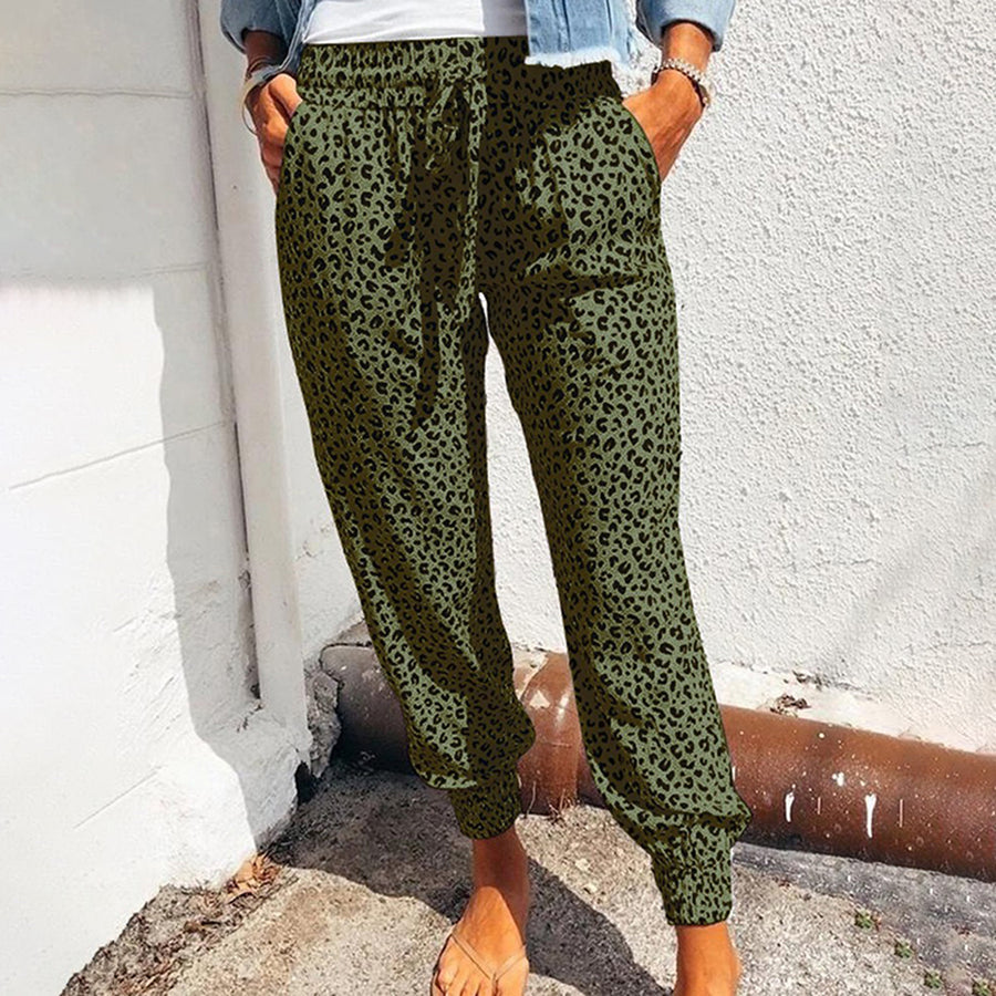 Leocelina - Pantalons tendance à motif léopard pour un look stylé