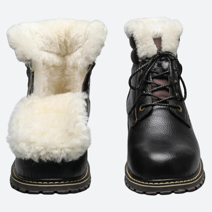 Bottes d'hiver stylées en cuir pour hommes - Yasin