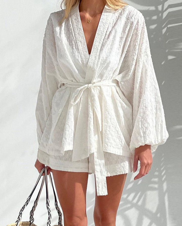 Ensemble kimono élégant avec short pour femme - Grace Collection