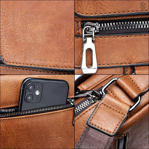 TravelLeaters Luxury Leather Laptop and Work Bag - Elegant Shoulder and Travel Bag for Travellers