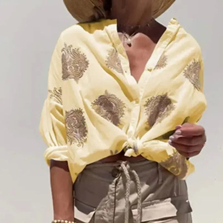 Chiara - Blouse Élégante à Manches Amples avec Broderies Élégantes pour Femmes