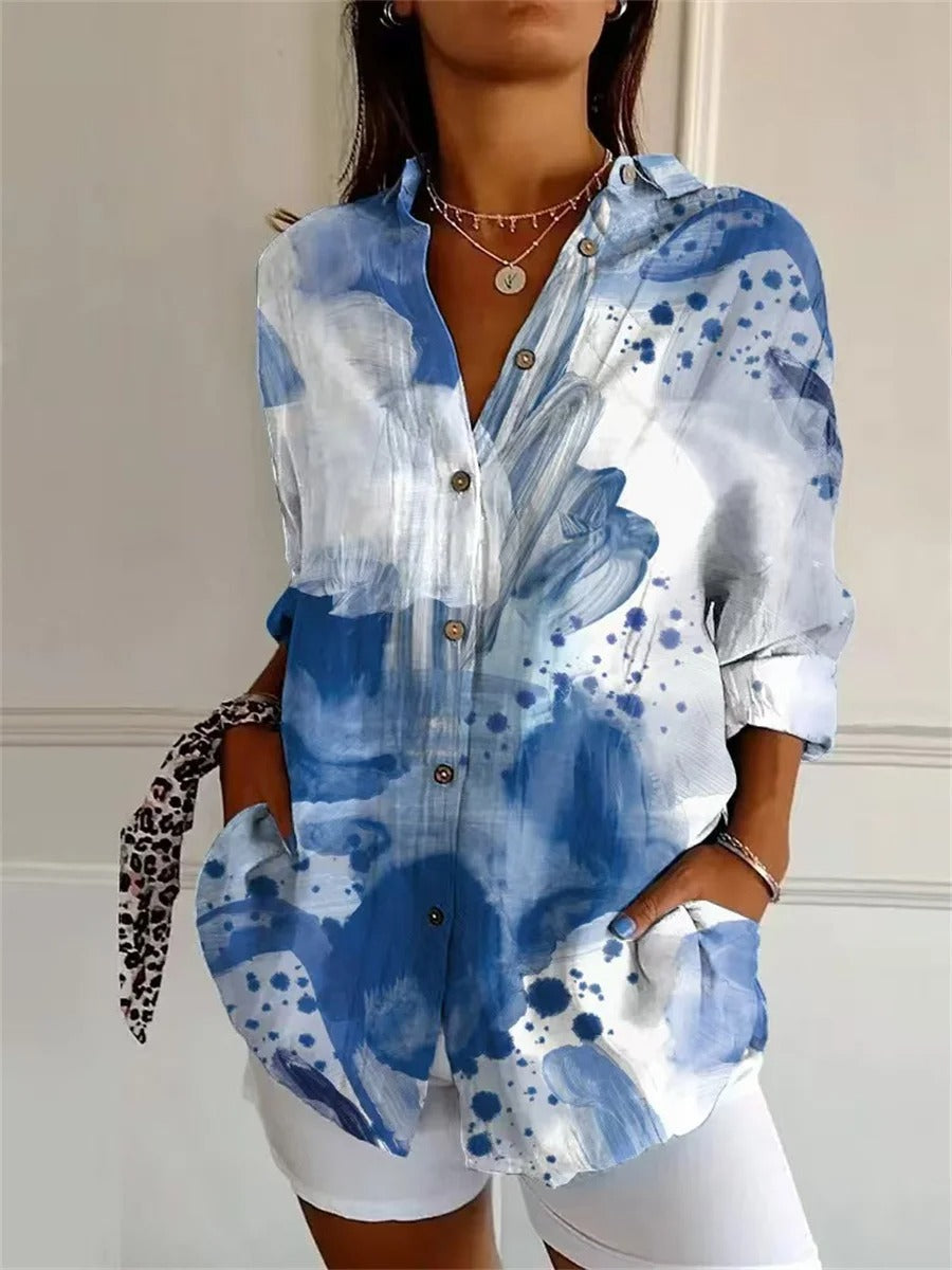 Alienor - Blouse élégante pour femmes avec un imprimé floral joyeux pour un look frais