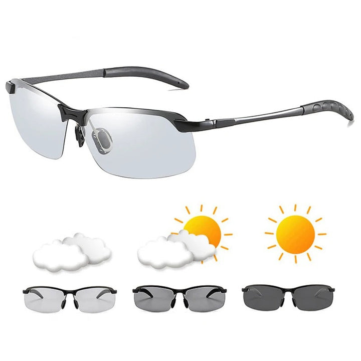 Lunettes de soleil photochromiques élégantes avec protection UV complète pour une protection et un confort ultimes.