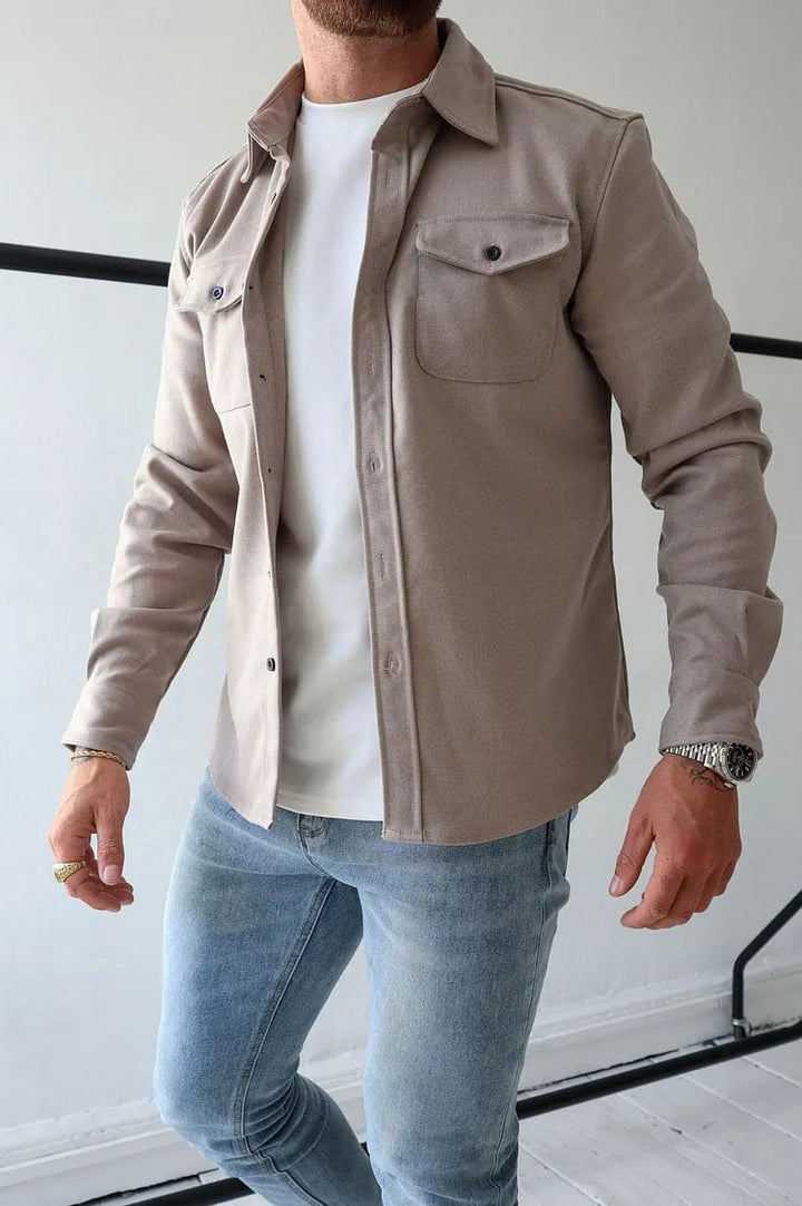 André™ - Veste en cuir avec boutons
