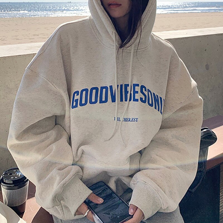 Hoodie oversize unisexe Good Vibes Only pour des ondes positives