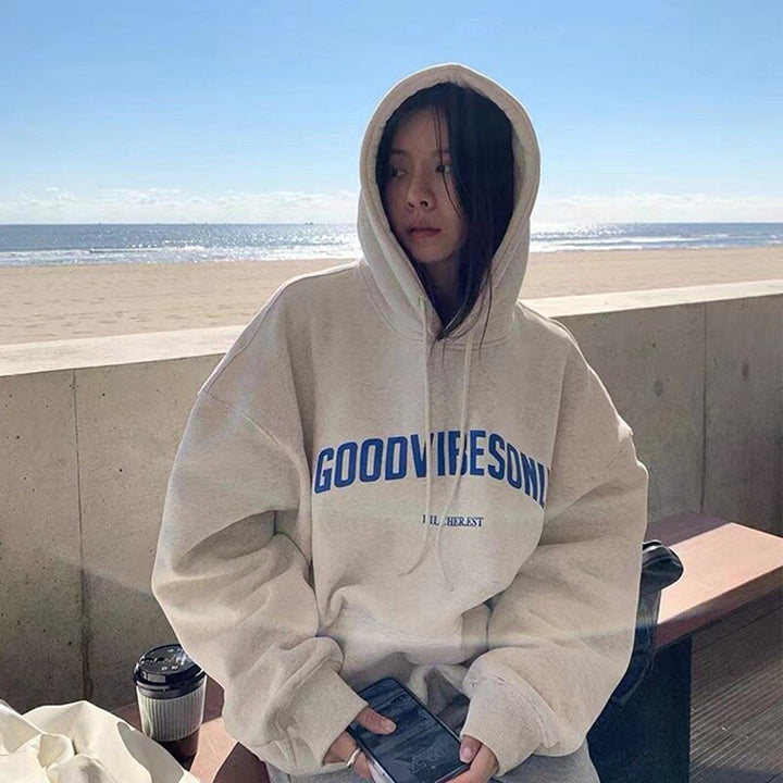 Hoodie oversize unisexe Good Vibes Only pour des ondes positives