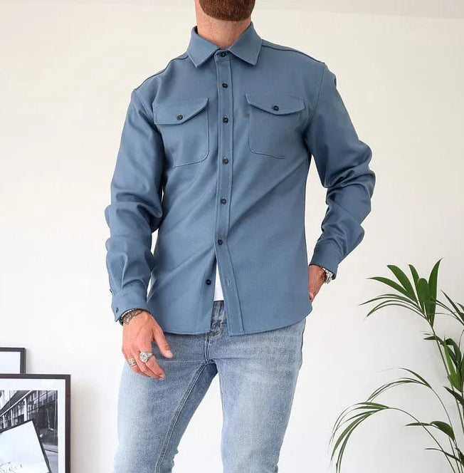 André™ - Veste en cuir avec boutons