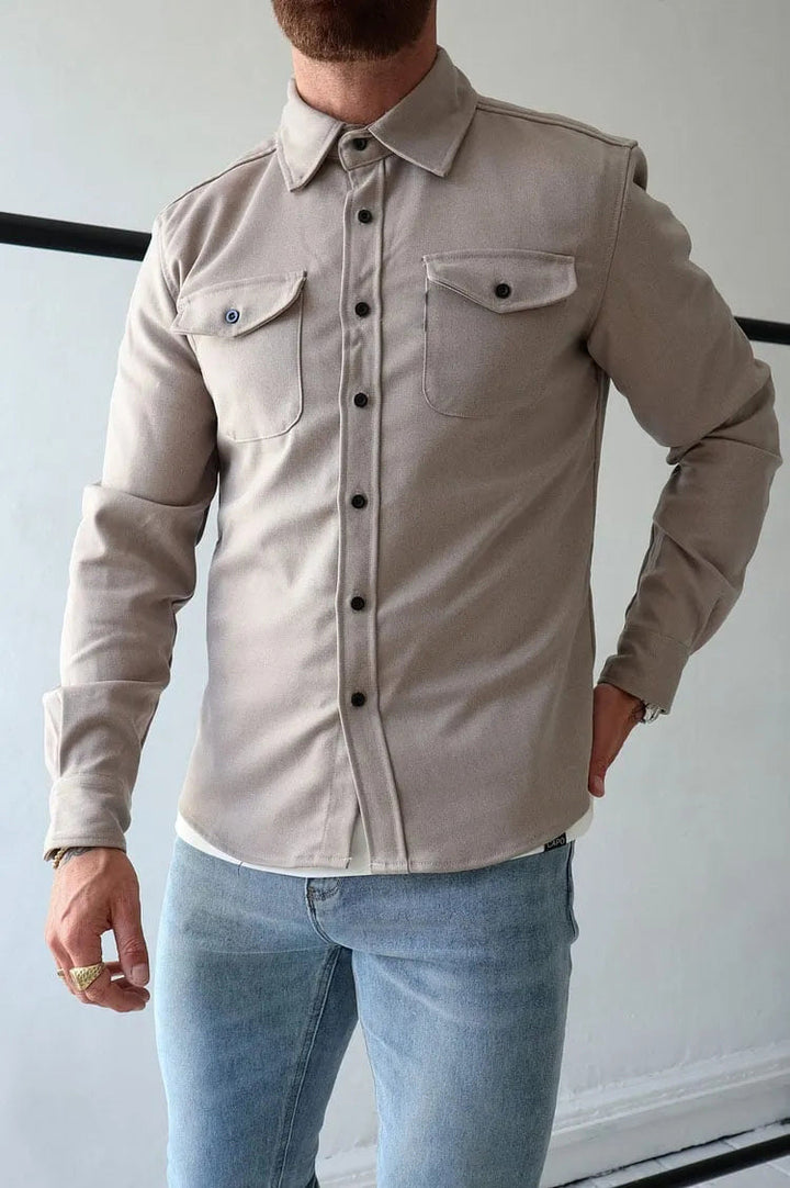André™ - Veste en cuir avec boutons