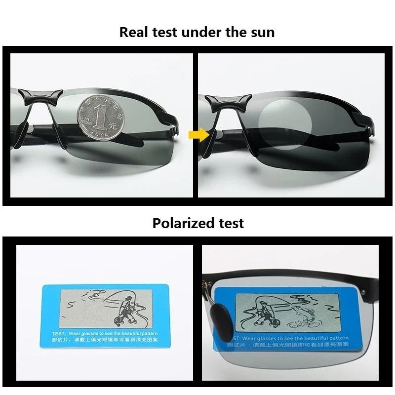 Lunettes de soleil photochromiques élégantes avec protection UV complète pour une protection et un confort ultimes.