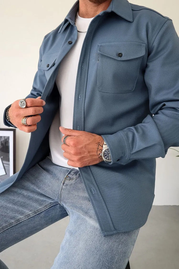 André™ - Veste en cuir avec boutons