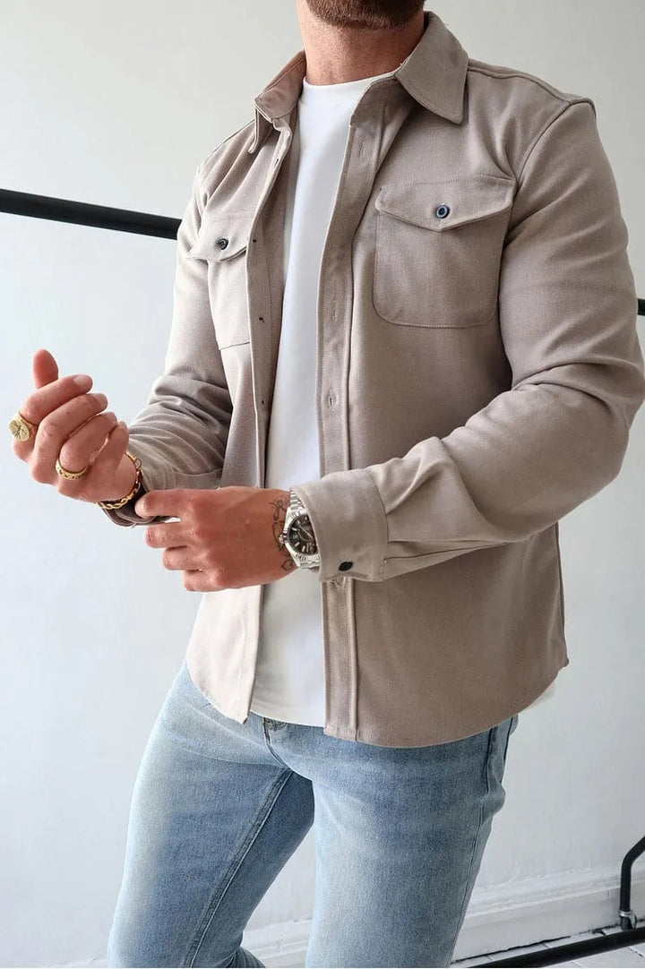 André™ - Veste en cuir avec boutons