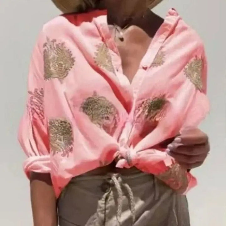 Chiara - Blouse Élégante à Manches Amples avec Broderies Élégantes pour Femmes