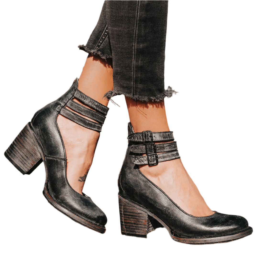 Sybilla - Talons élégantes et stylées avec des doubles brides tendance