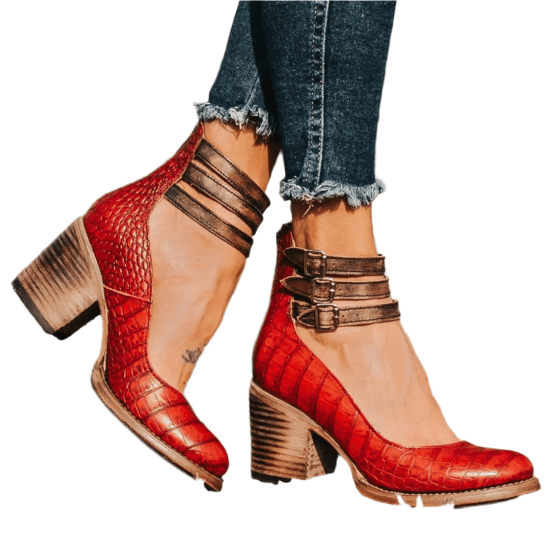 Sybilla - Talons élégantes et stylées avec des doubles brides tendance