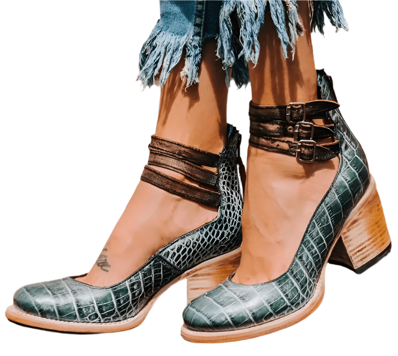 Sybilla - Talons élégantes et stylées avec des doubles brides tendance