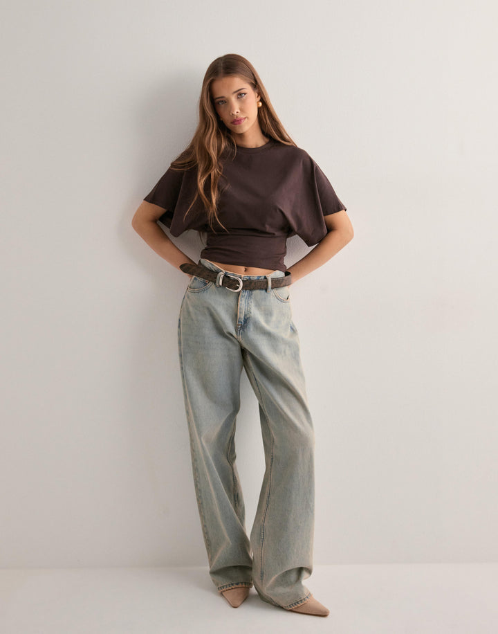 Mia - Chemise cropped oversize pour un look tendance