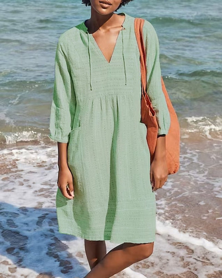 Adara | Robe élégante pour femmes avec décolleté en V - Robe d'été légère pour les journées ensoleillées