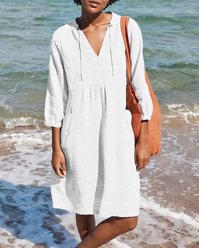 Adara | Robe élégante pour femmes avec décolleté en V - Robe d'été légère pour les journées ensoleillées