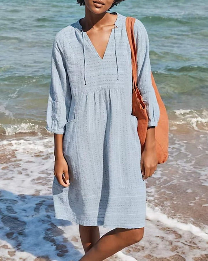 Adara | Robe élégante pour femmes avec décolleté en V - Robe d'été légère pour les journées ensoleillées