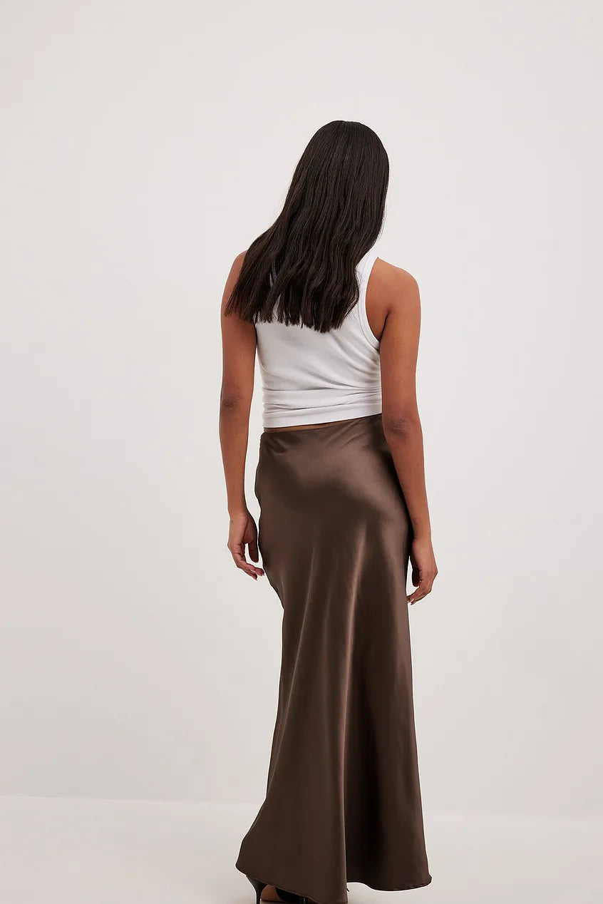 Effie - Jupe midi en satin classique élégante pour femmes