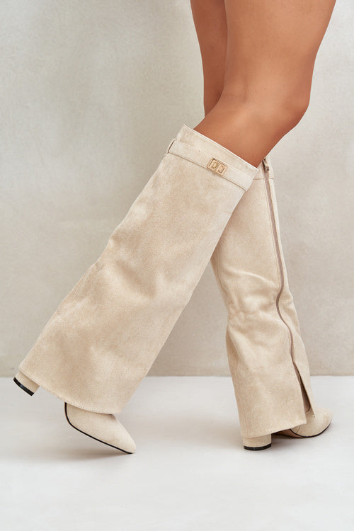 Kiara | Botte de genou élégantes avec une boucle tendance