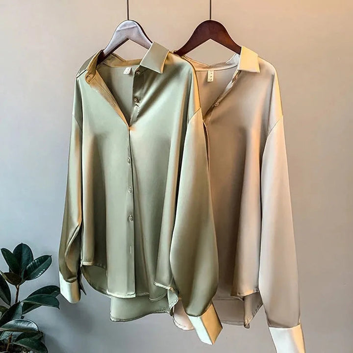 Elégante chemise en satin pour femme de Addie