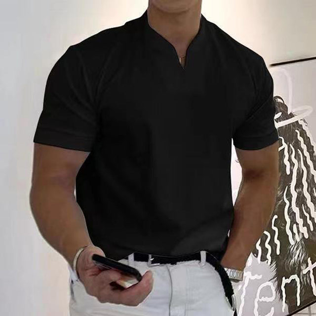 T-shirt à encolure fendue tendance - Chic et Confortable