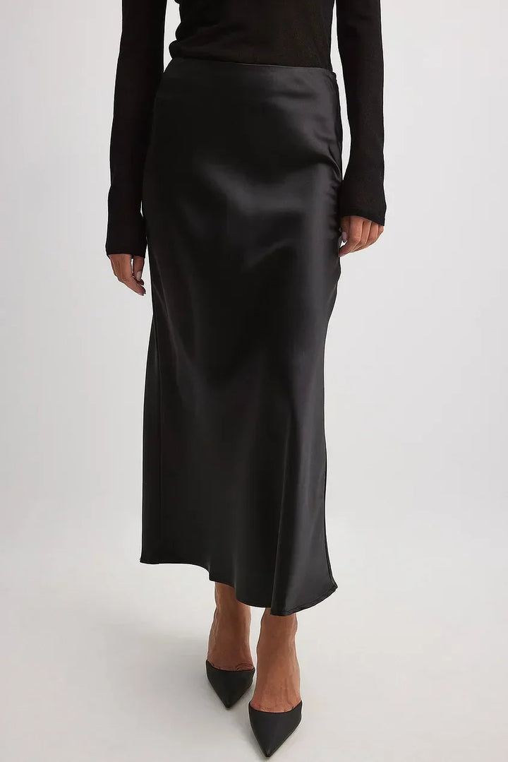 Effie - Jupe midi en satin classique élégante pour femmes