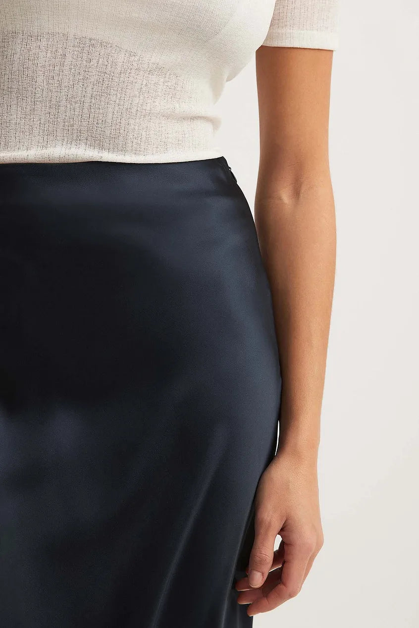Effie - Jupe midi en satin classique élégante pour femmes