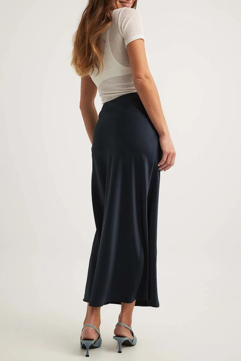Effie - Jupe midi en satin classique élégante pour femmes