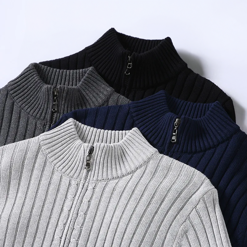 Pierre™ - Cardigan en laine Shetland pour homme avec fermeture éclair