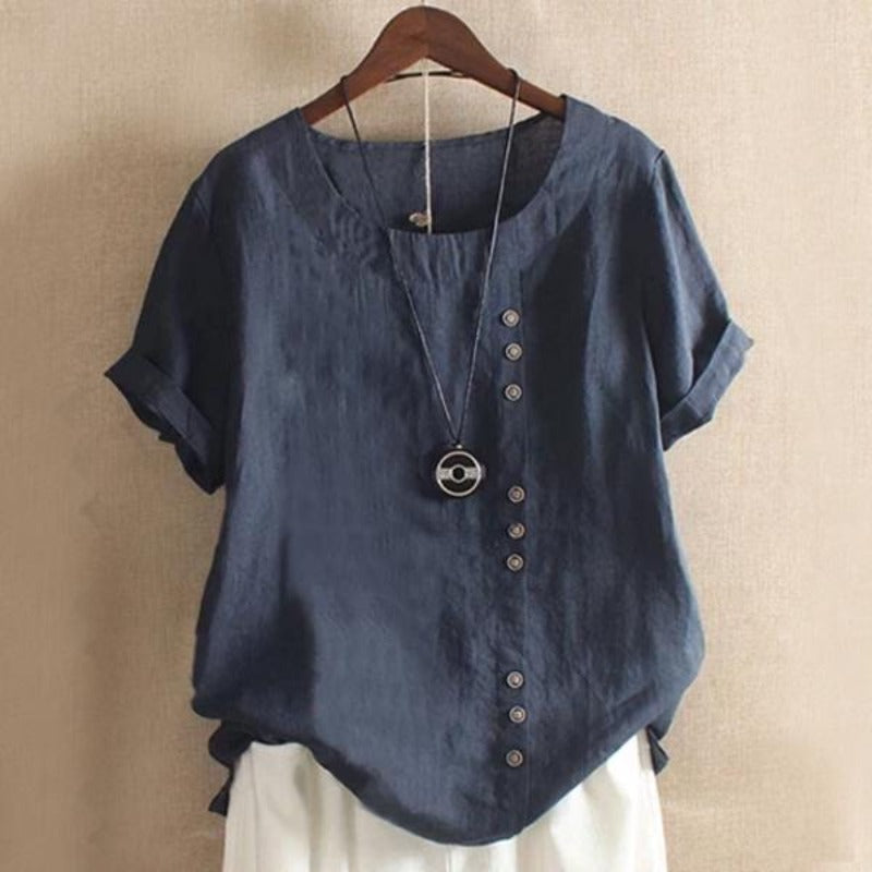 Lydie | Blouse à manches courtes élégante et respirante pour femmes - Confort de port ultime