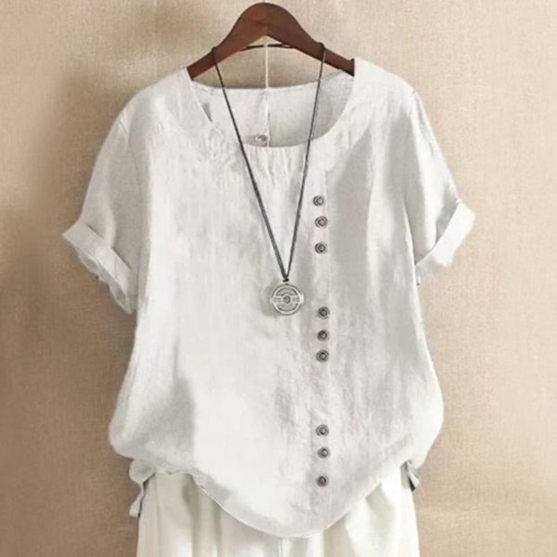 Lydie | Blouse à manches courtes élégante et respirante pour femmes - Confort de port ultime