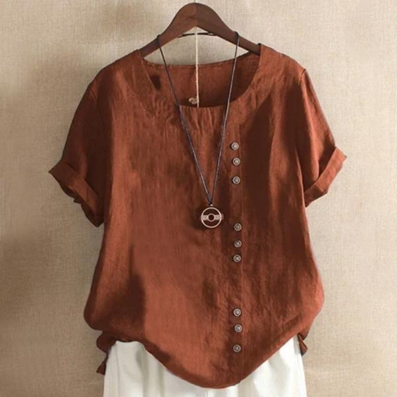 Lydie | Blouse à manches courtes élégante et respirante pour femmes - Confort de port ultime
