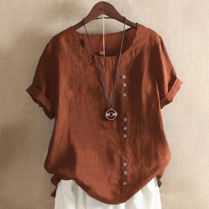 Lydie | Blouse à manches courtes élégante et respirante pour femmes - Confort de port ultime