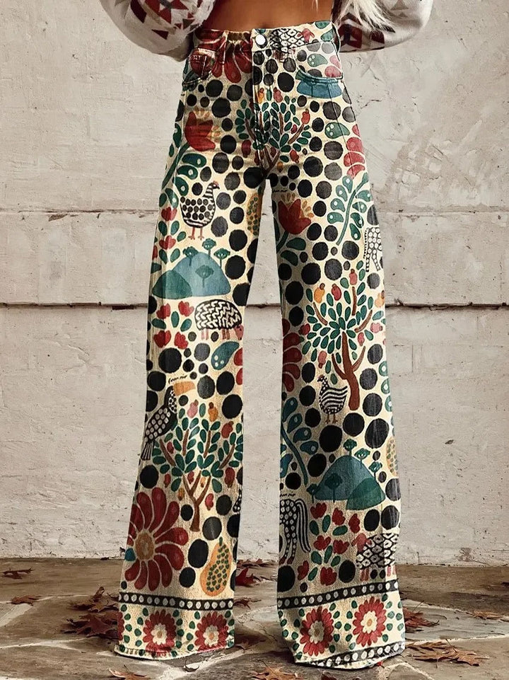 Edie - pantalon rétro stylé avec une jambe large très tendance