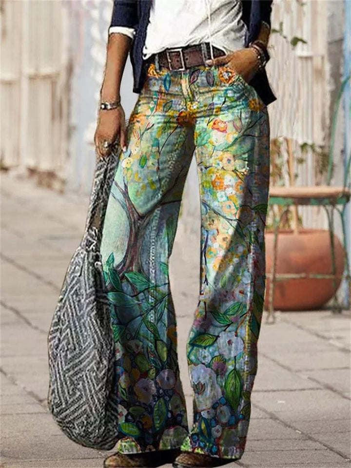 Olivette - Pantalon en denim de luxe en sergé de coton pour un look élégant