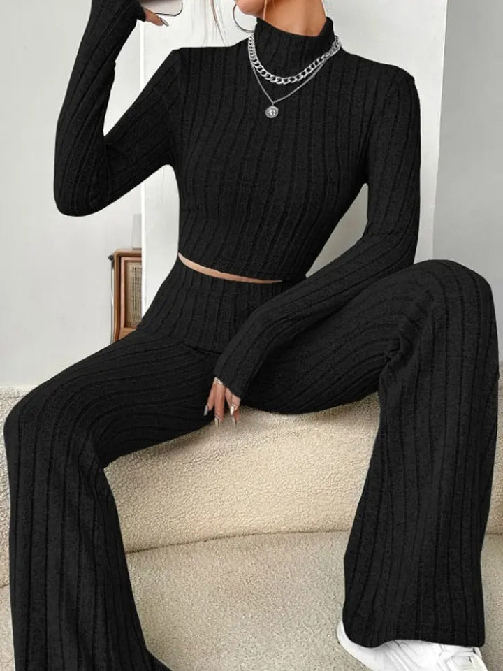 Mabel - Ensemble deux pièces stylé composé d'un haut en maille confortable à manches longues et d'un pantalon élégant
