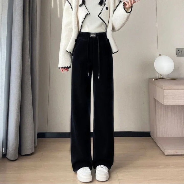 Alice - Pantalon en velours côtelé de luxe avec doublure chaude en polaire