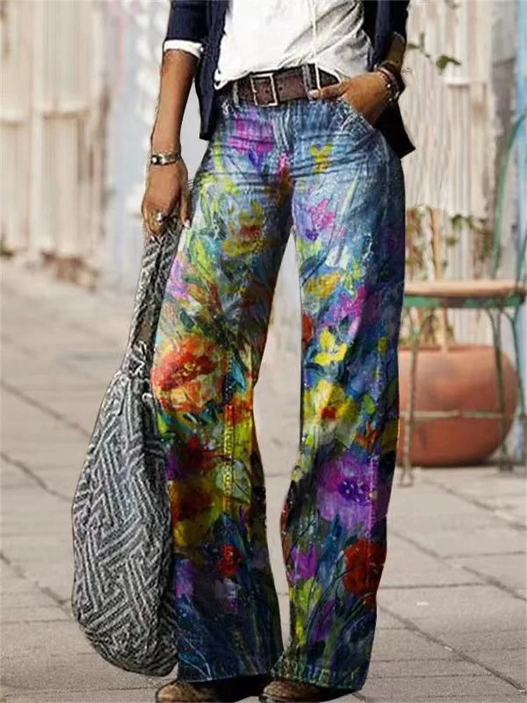 Olivette - Pantalon en denim de luxe en sergé de coton pour un look élégant