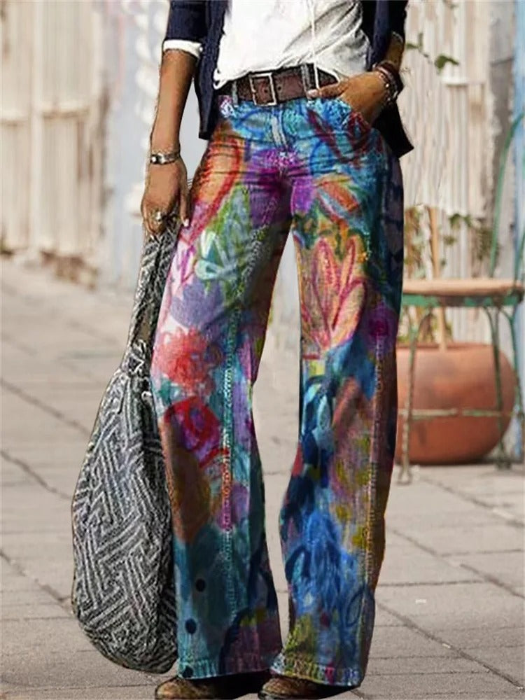 Olivette - Pantalon en denim de luxe en sergé de coton pour un look élégant