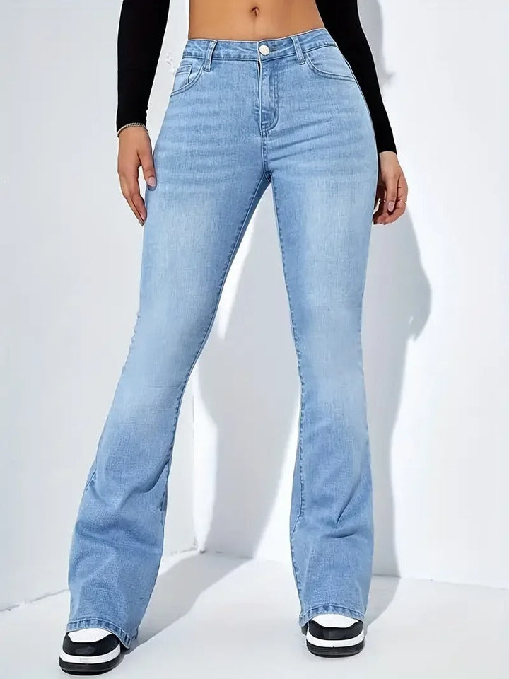 Rosie - Tendance pantalon flare en denim avec une taille haute