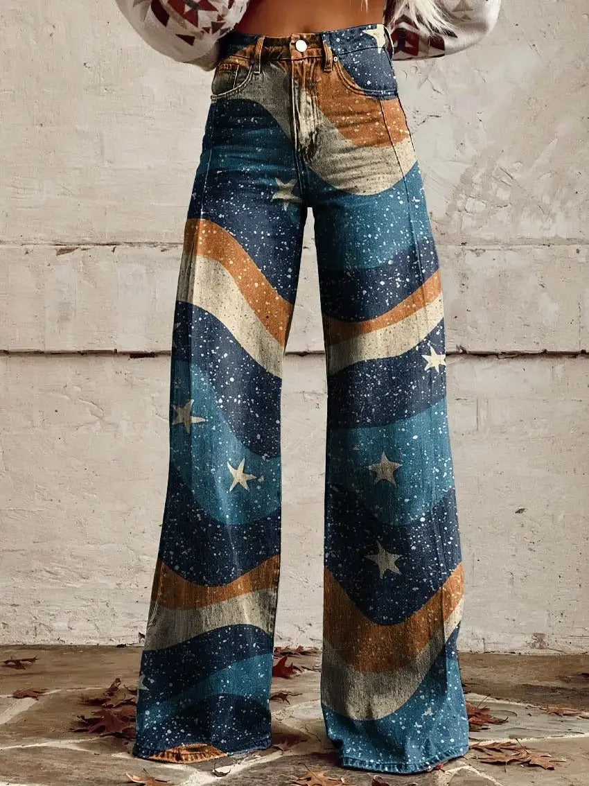 Edie - pantalon rétro stylé avec une jambe large très tendance