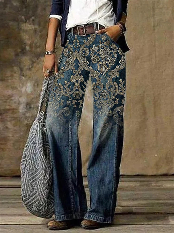 Olivette - Pantalon en denim de luxe en sergé de coton pour un look élégant