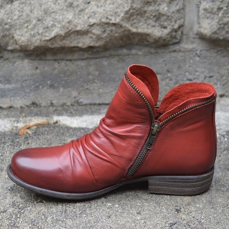 Julie™ - Bottes en cuir avec fermeture éclair pour femme