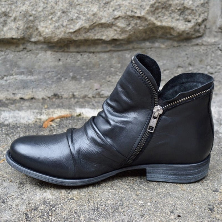 Julie™ - Bottes en cuir avec fermeture éclair pour femme