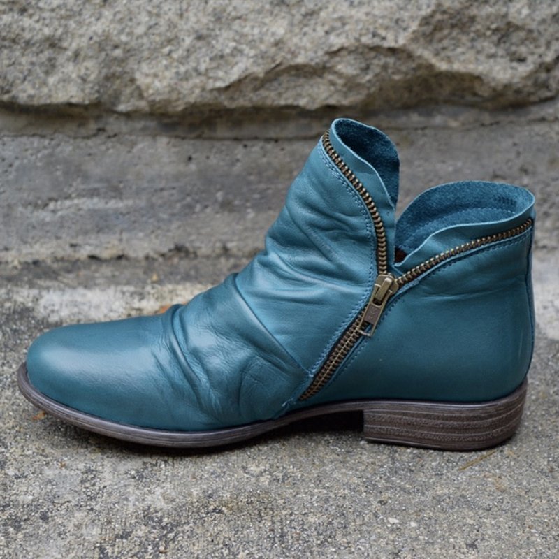 Julie™ - Bottes en cuir avec fermeture éclair pour femme