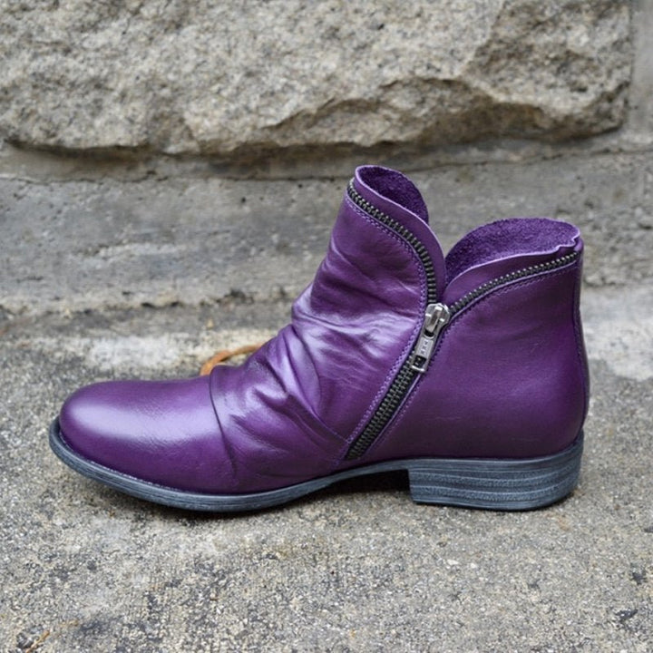 Julie™ - Bottes en cuir avec fermeture éclair pour femme